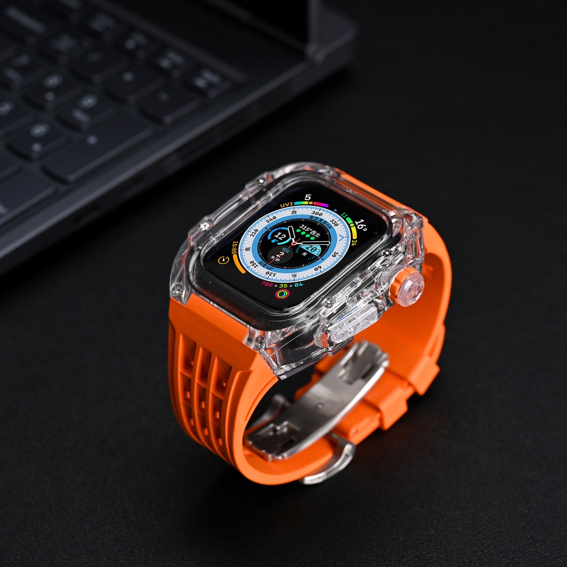 Transparent Case and Fluororubber Band Kit for Apple Watch – RM V30