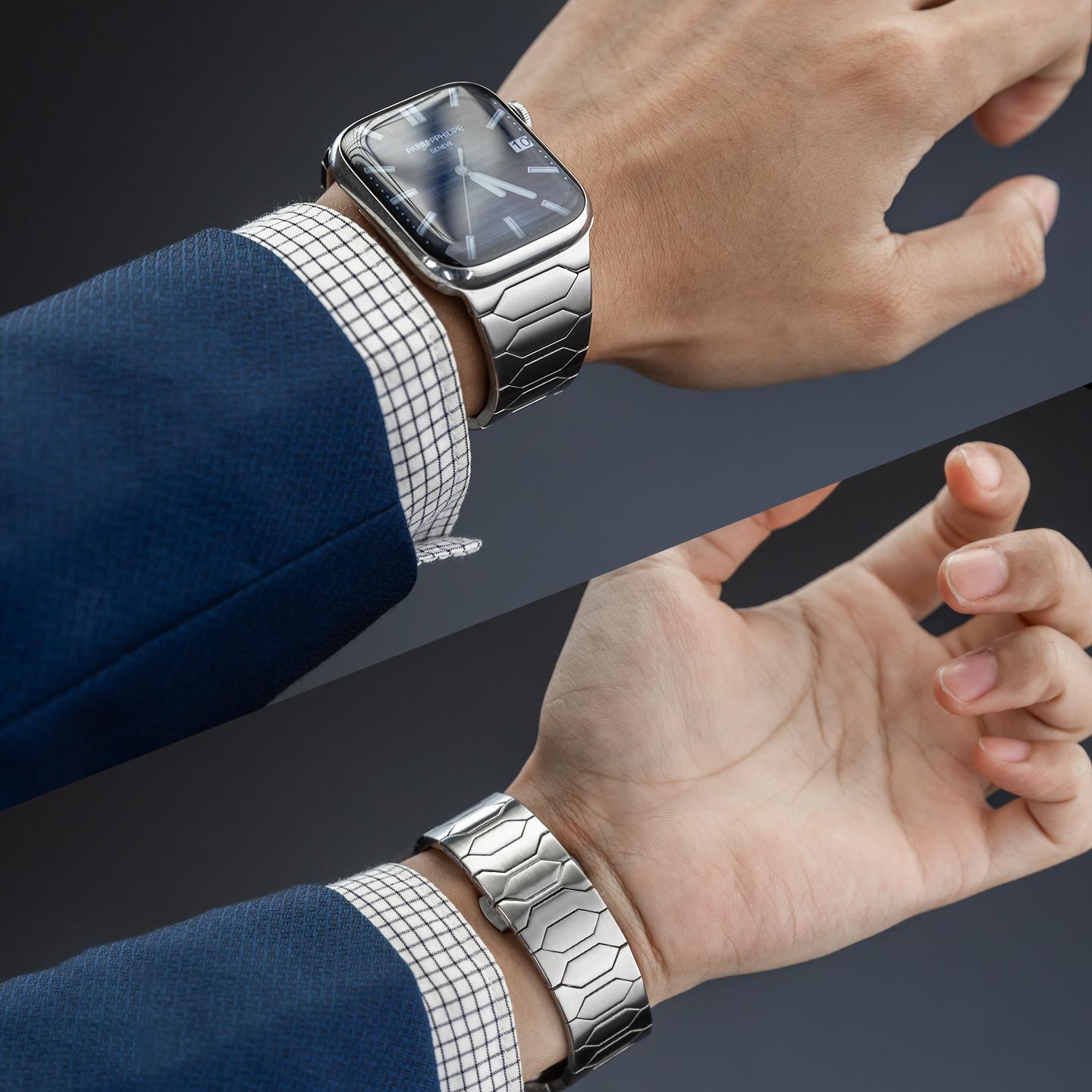 Elegant Stainless Steel Band for Apple Watch – Discreet Luxury Style