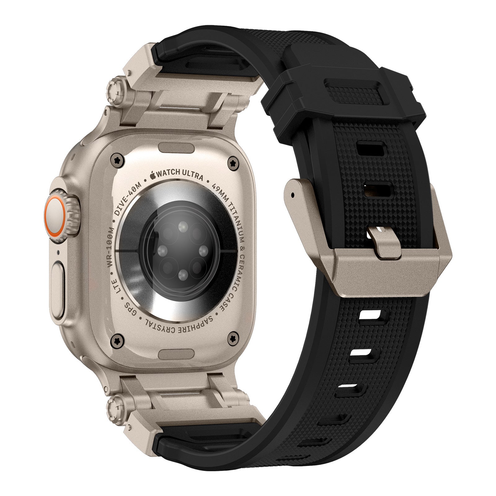Explorer Silicone Band for Apple Watch Ultra – Titanium Adapter and Secure Fit