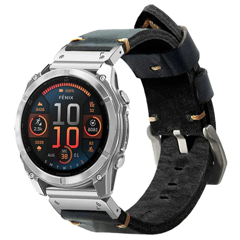 Vintage Leather Band for Garmin QuickFit β Durable and Timeless Design