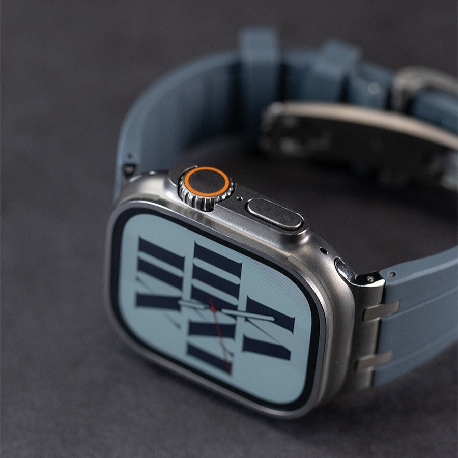 Premium Silicone Apple Watch Band – Titanium Adapter and Secure Fit