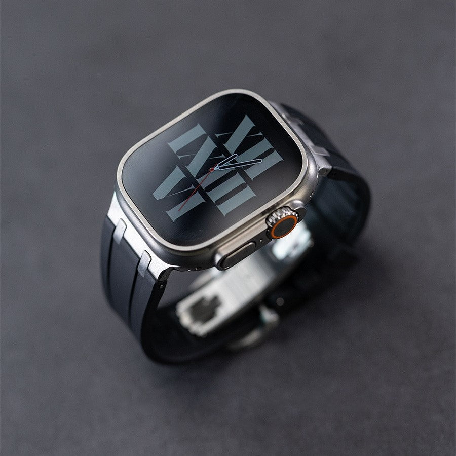 Premium Silicone Apple Watch Band – Titanium Adapter and Secure Fit