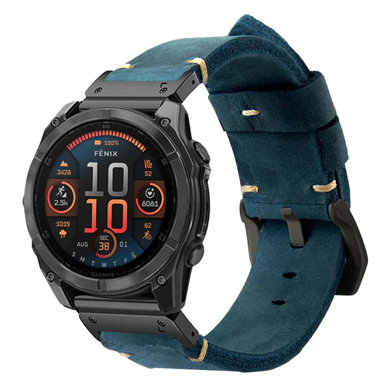 Vintage Leather Band for Garmin QuickFit β Durable and Timeless Design