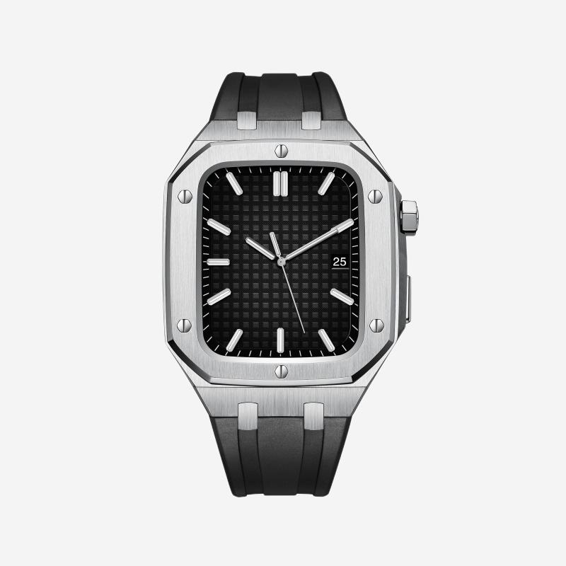 Pulseira de Silicone com Case em Aço Inoxidável para Apple Watch – AP9006