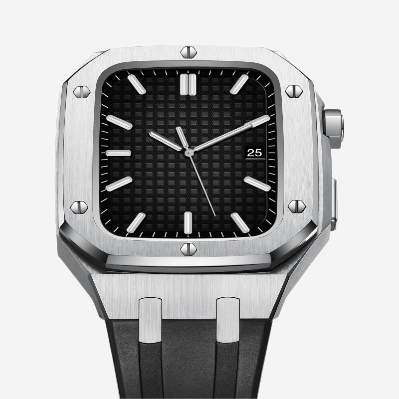 Pulseira de Silicone com Case em Aço Inoxidável para Apple Watch – AP9006