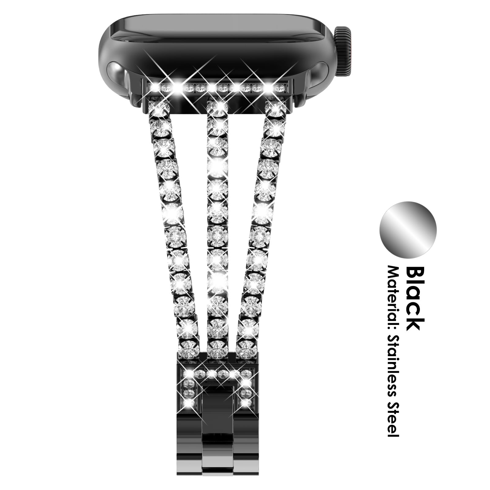 Women’s Crystal Bracelet for Apple Watch – Adjustable Link Band
