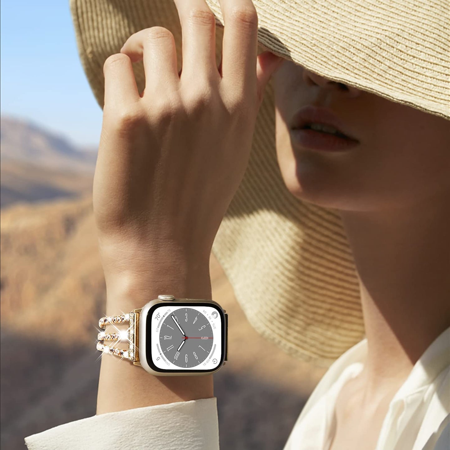 Women’s Crystal Bracelet for Apple Watch – Adjustable Link Band