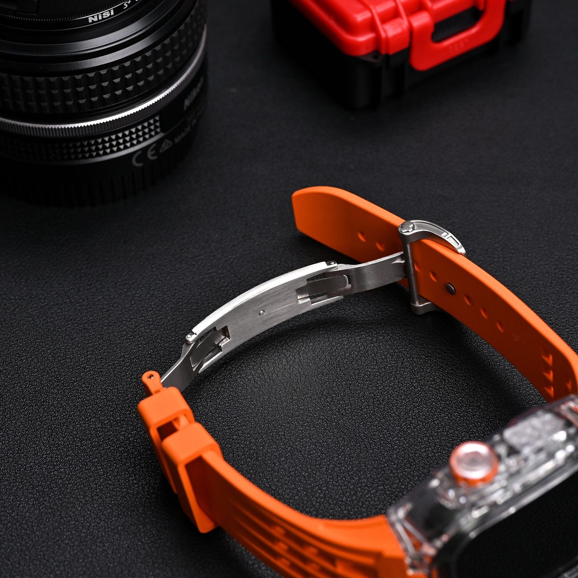 Transparent Case and Fluororubber Band Kit for Apple Watch – RM V30