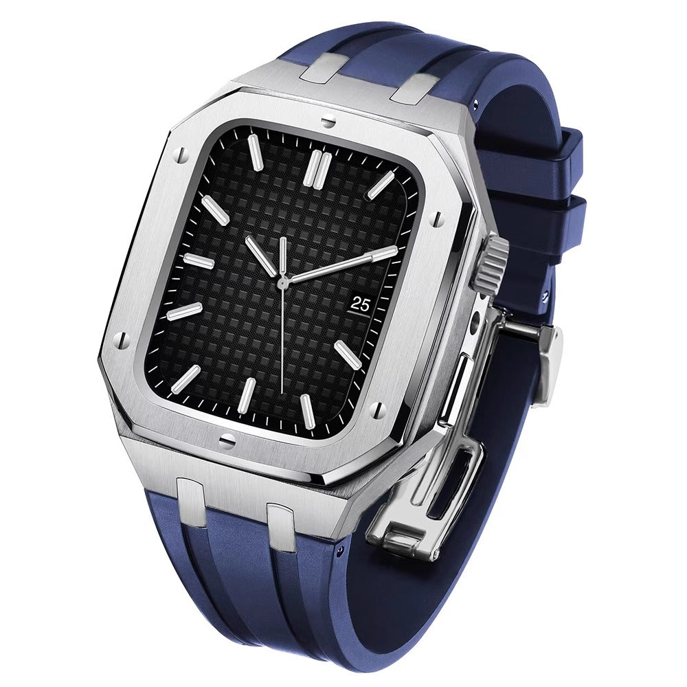 Pulseira de Silicone com Case em Aço Inoxidável para Apple Watch – AP9006