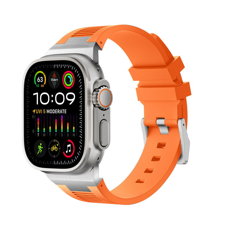Silicone Apple Watch Band with Metal Connector – Secure Fit