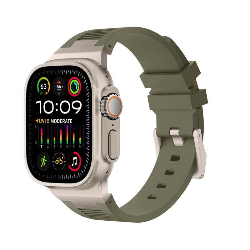 Silicone Apple Watch Band with Metal Connector – Secure Fit
