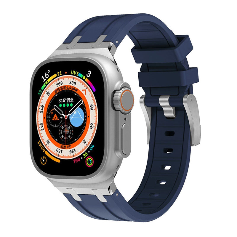 Premium Silicone Apple Watch Band – Titanium Adapter and Secure Fit