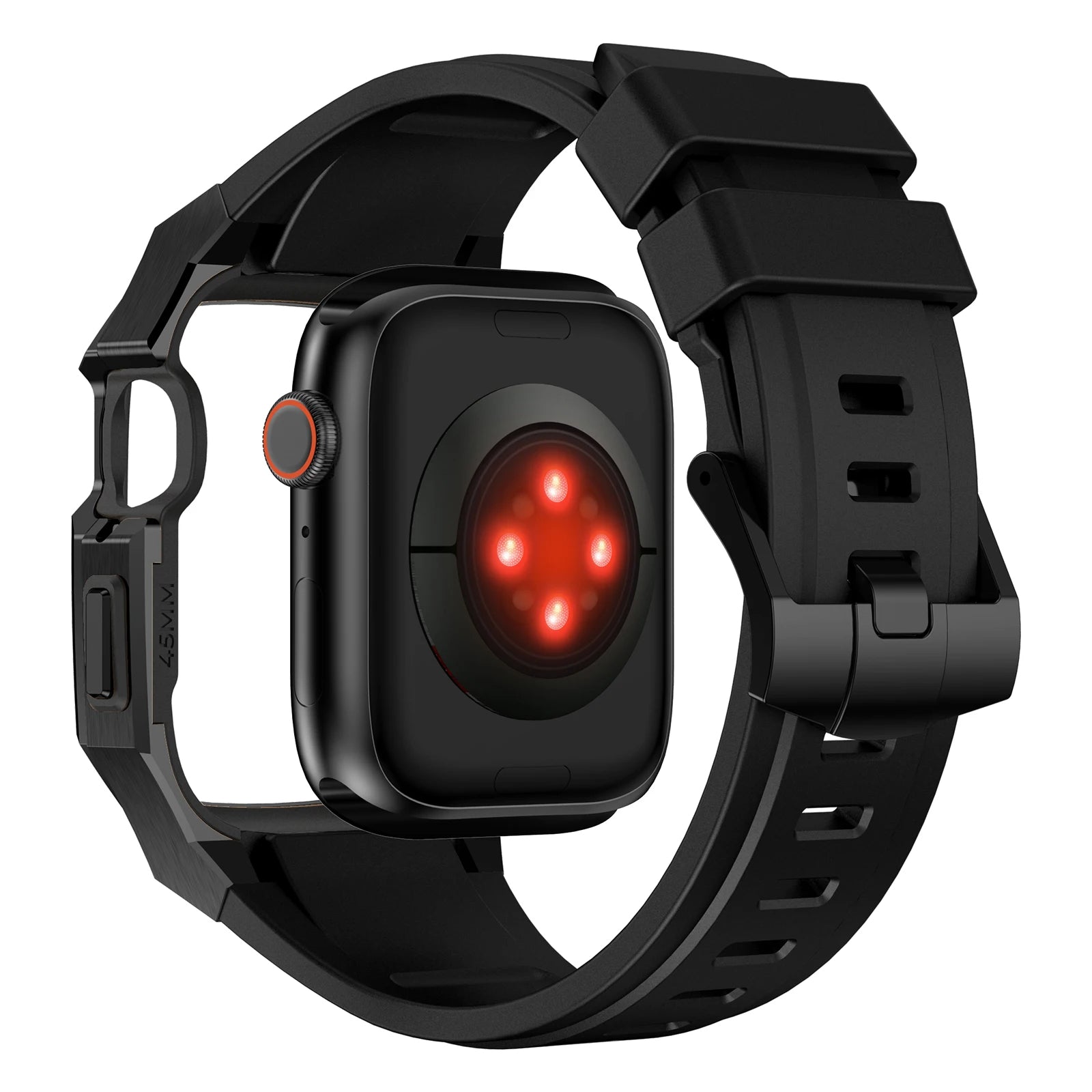 Stainless Steel Case with Rubber Band for Apple Watch