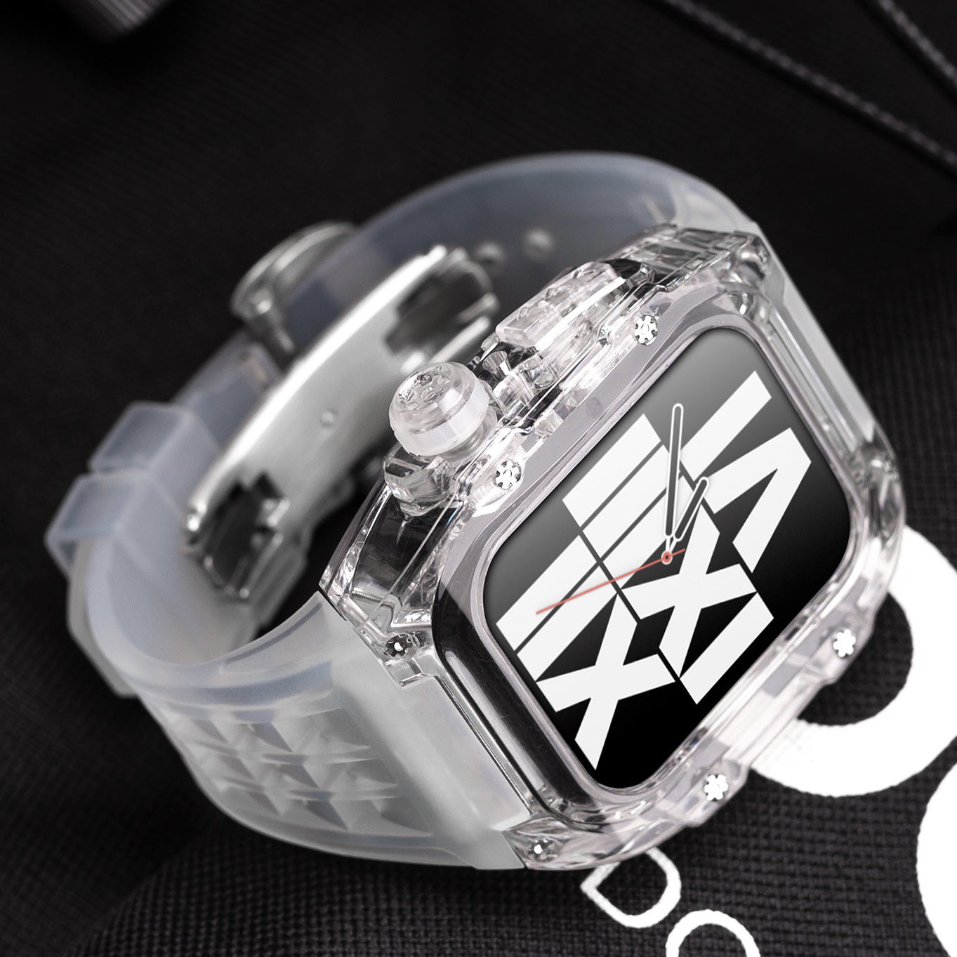 Transparent Case and Fluororubber Band Kit for Apple Watch – RM V30