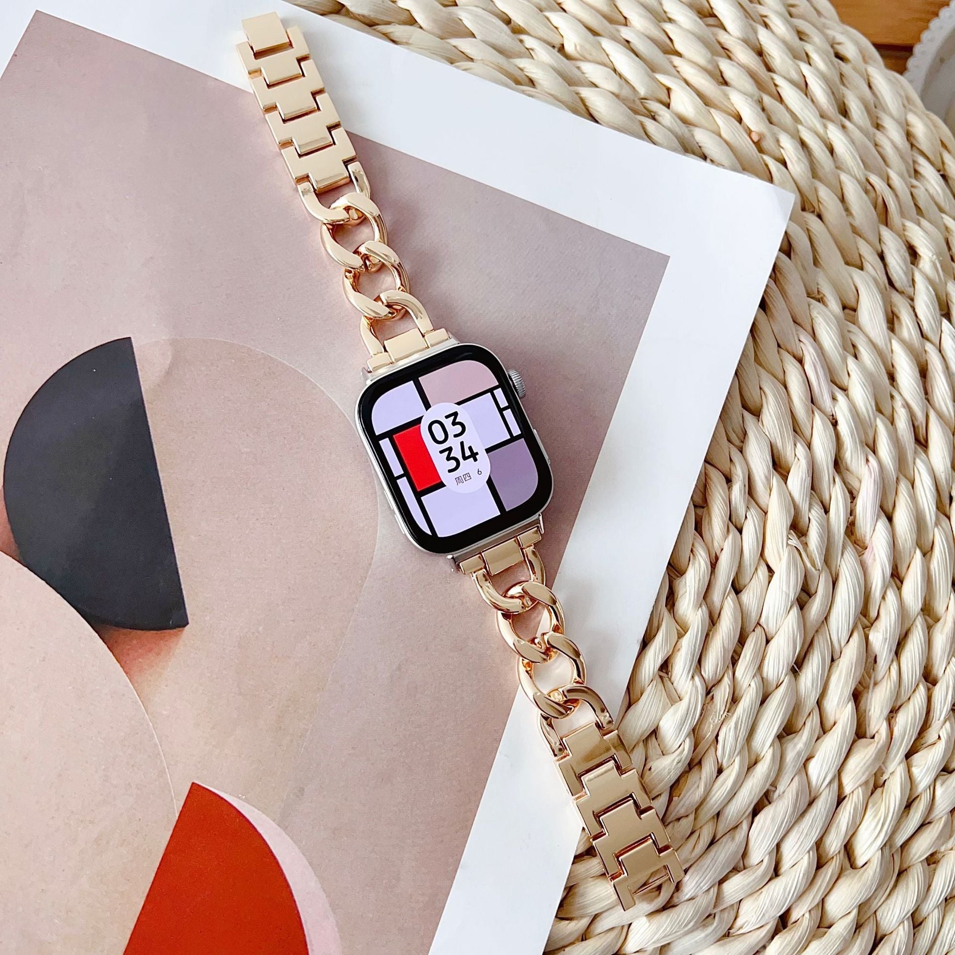 Women’s Luxury Apple Watch Bracelet – Elegant Stainless Steel Link Design