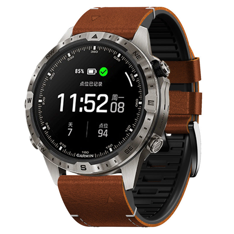Garmin QuickFit Rubber With Leather Band