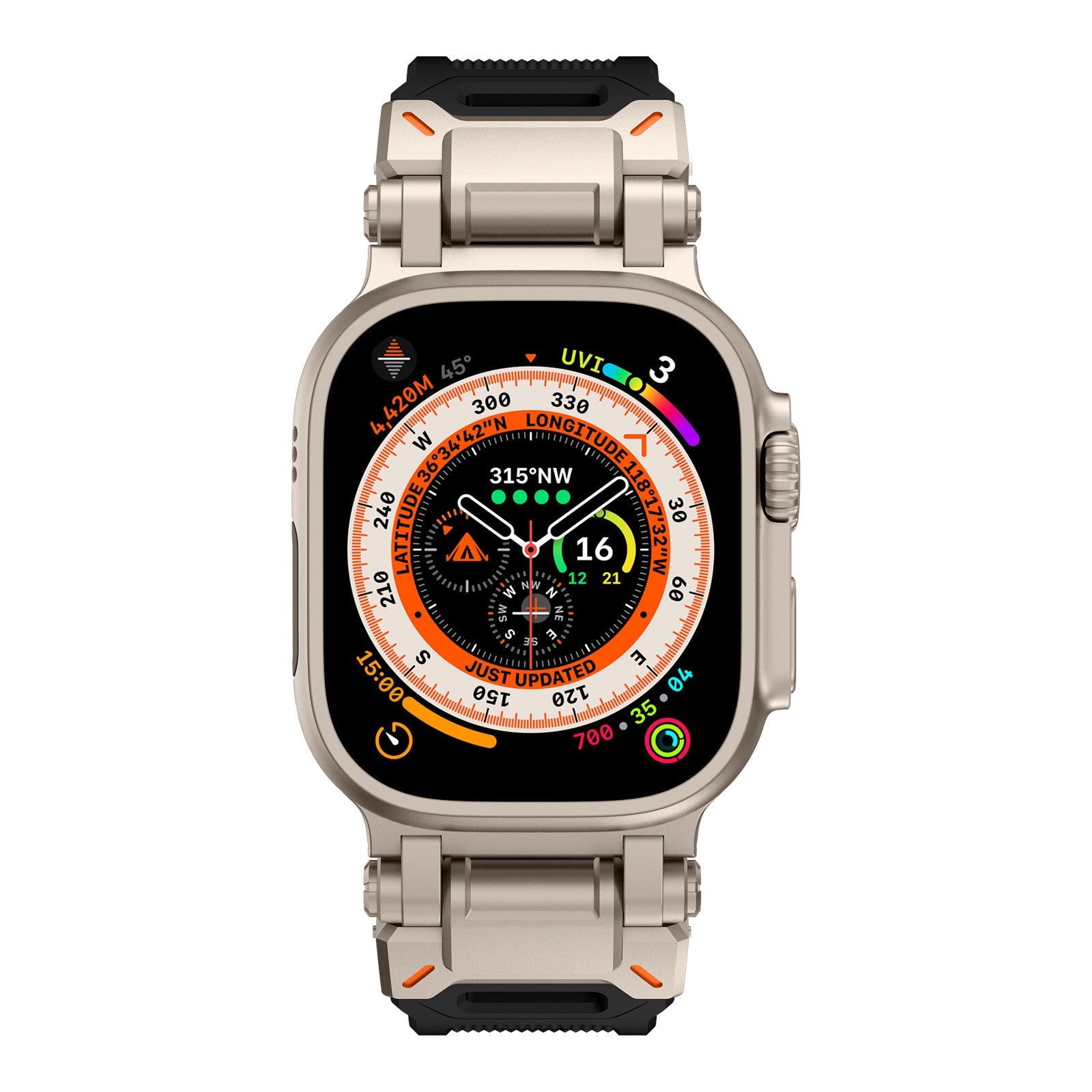 Explorer Silicone Band for Apple Watch Ultra – Titanium Adapter and Secure Fit