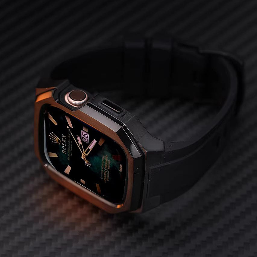 Stainless Steel Case with Rubber Band for Apple Watch