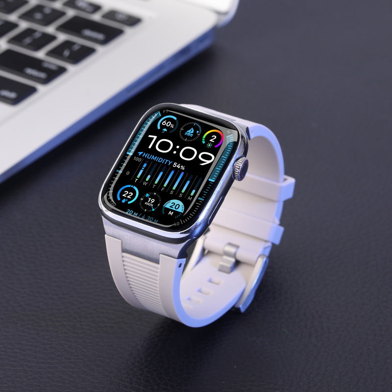 Silicone Apple Watch Band with Metal Connector – Secure Fit