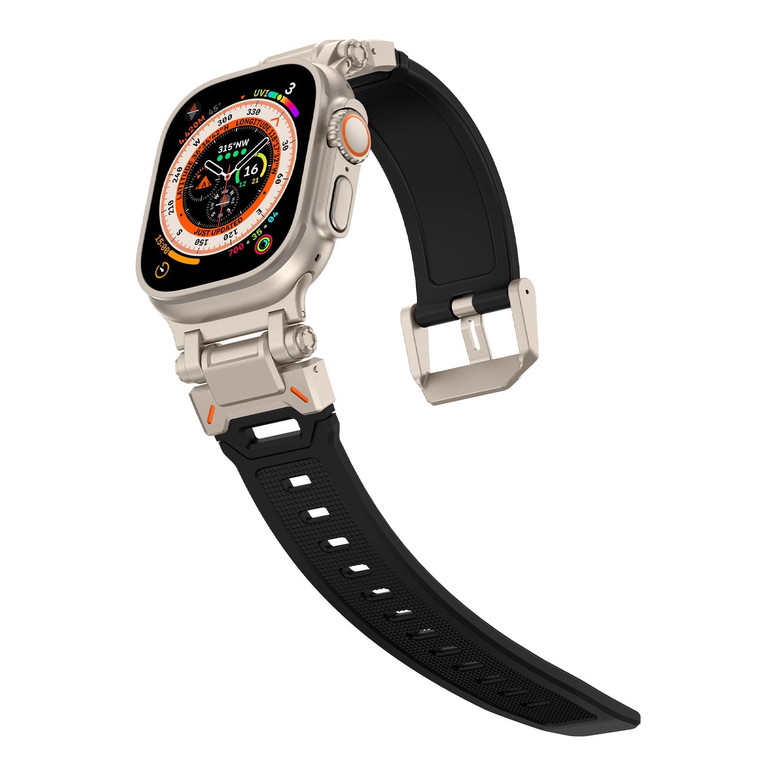 Explorer Silicone Band for Apple Watch Ultra – Titanium Adapter and Secure Fit