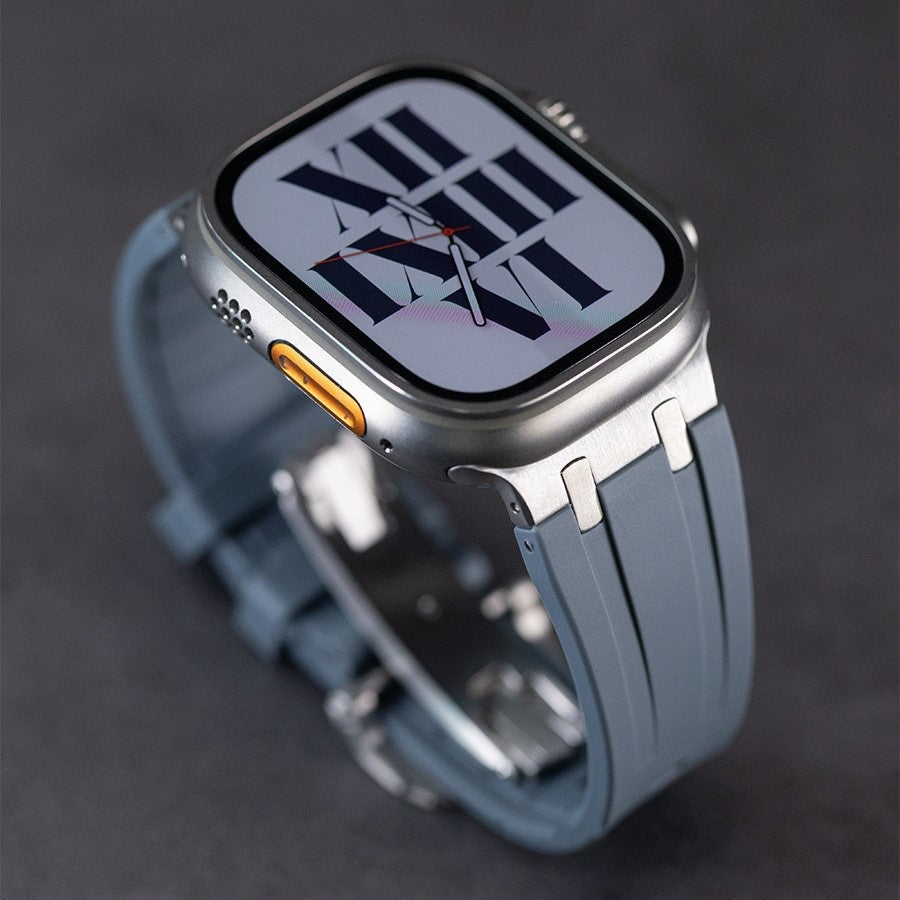 Premium Silicone Apple Watch Band – Titanium Adapter and Secure Fit