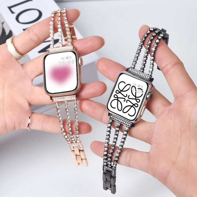 Women’s Crystal Bracelet for Apple Watch – Adjustable Link Band