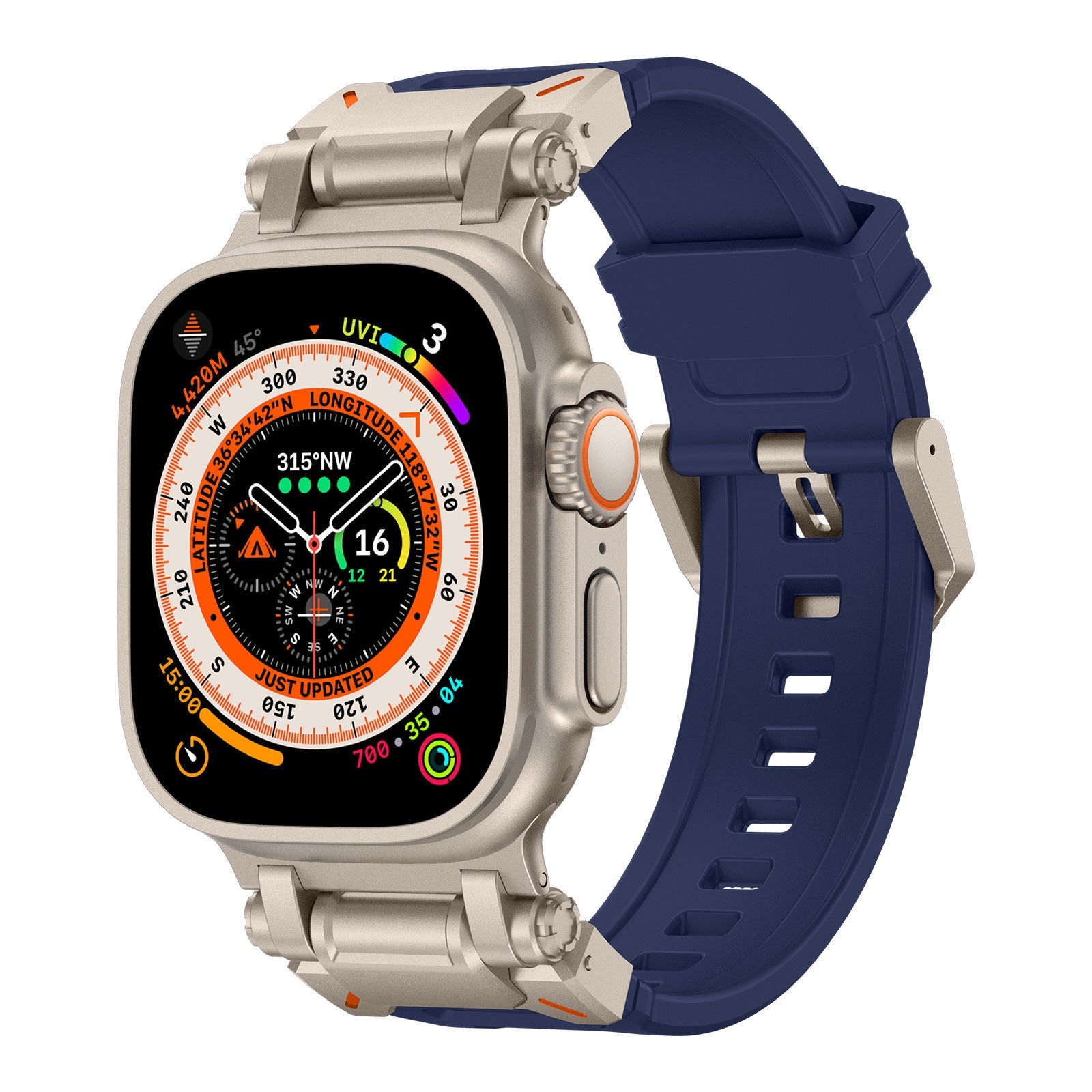 Explorer Silicone Band for Apple Watch Ultra – Titanium Adapter and Secure Fit