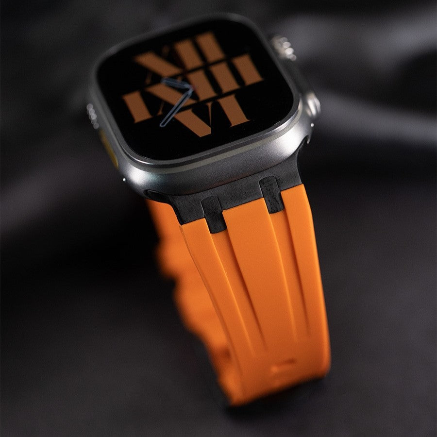 Premium Silicone Apple Watch Band – Titanium Adapter and Secure Fit
