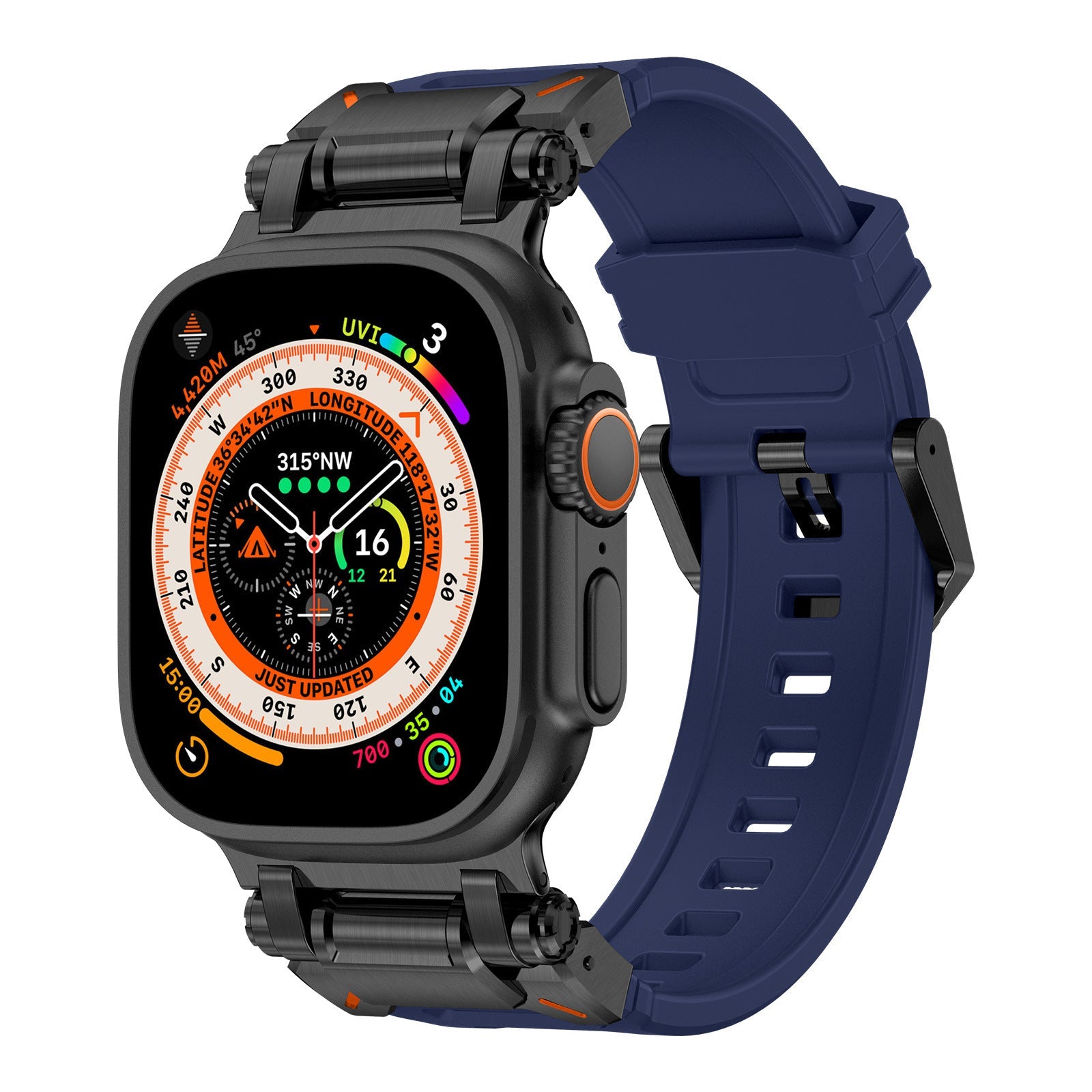 Explorer Silicone Band for Apple Watch Ultra – Titanium Adapter and Secure Fit