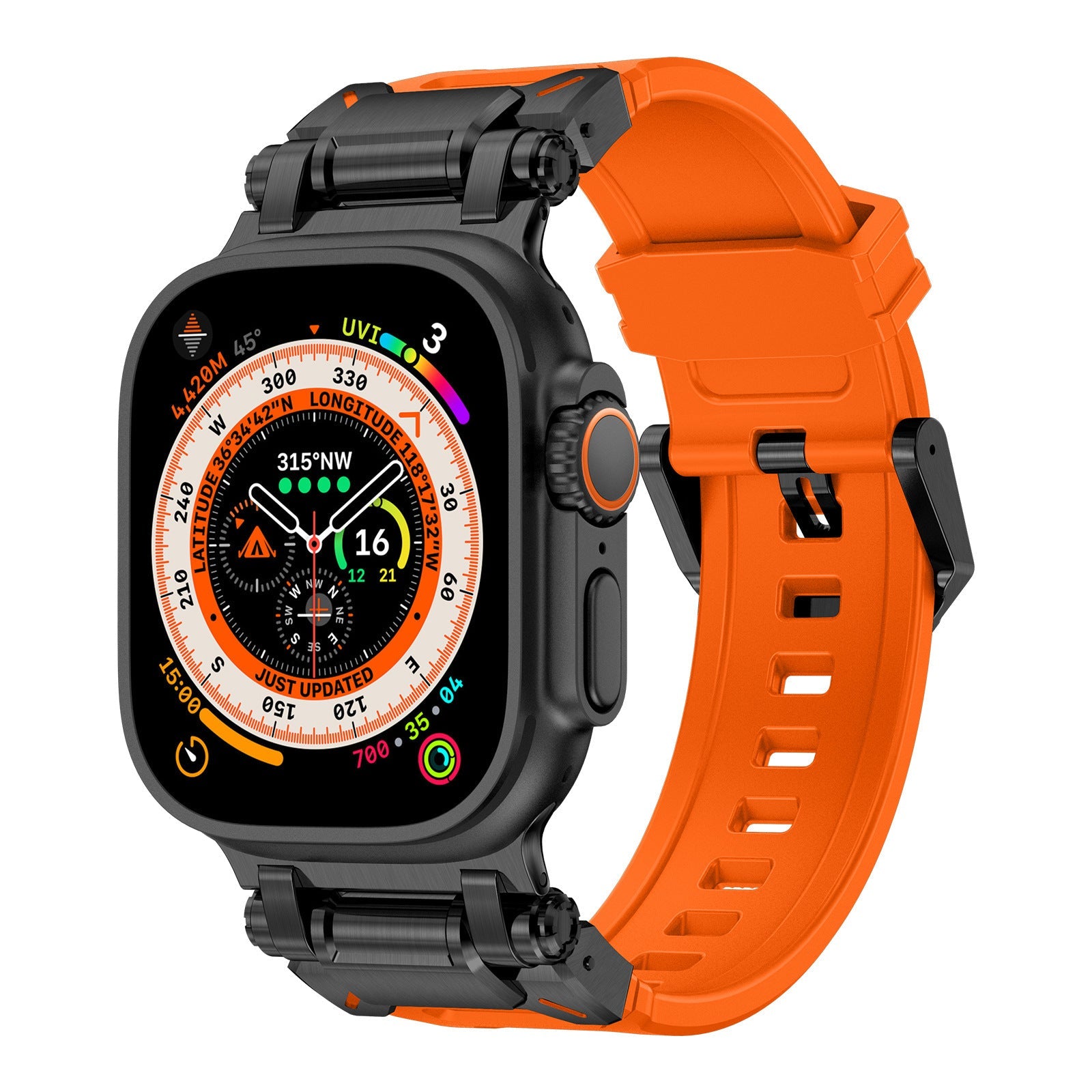 Explorer Silicone Band for Apple Watch Ultra – Titanium Adapter and Secure Fit