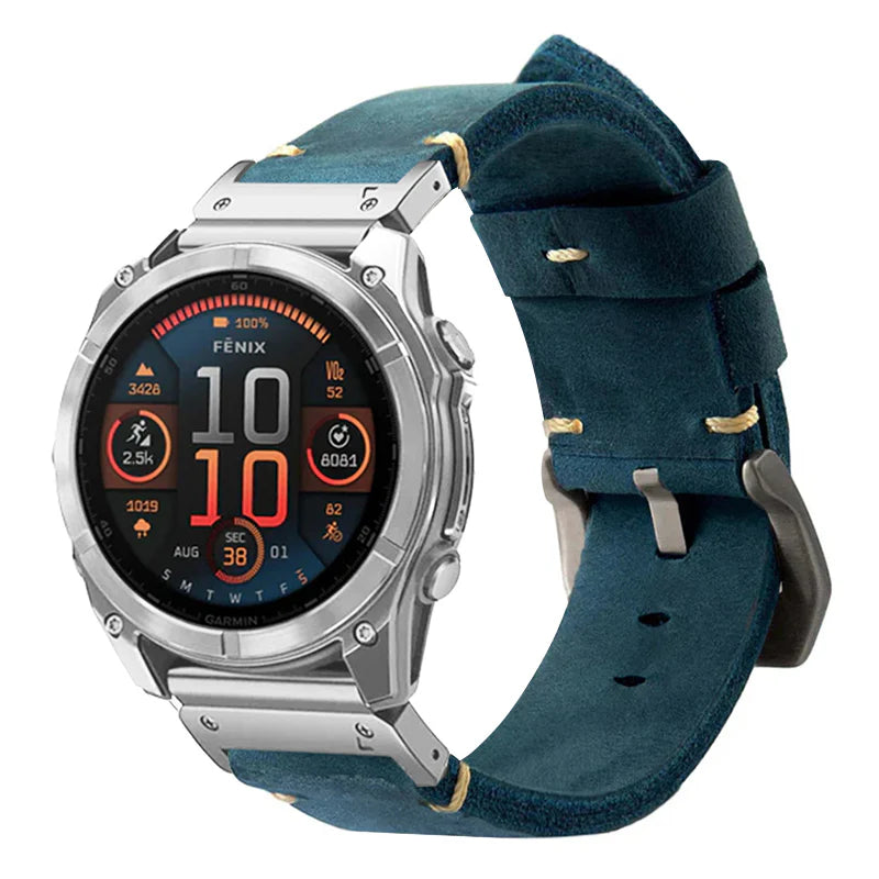 Vintage Leather Band for Garmin QuickFit – Durable and Timeless Design