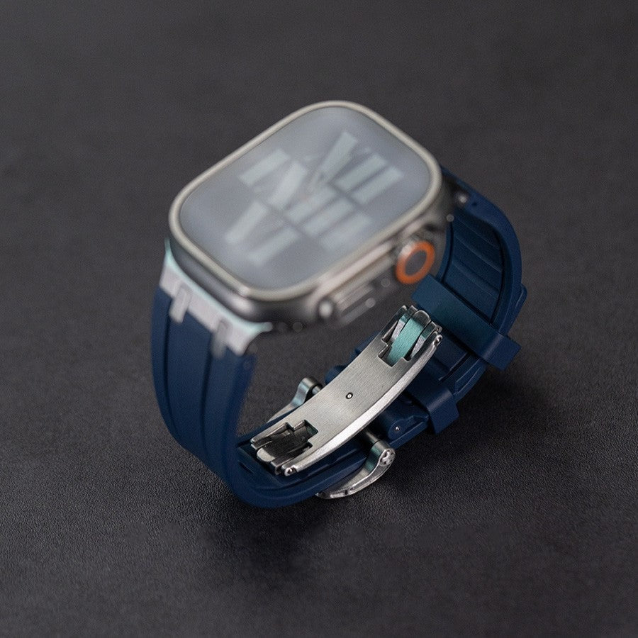 Premium Silicone Apple Watch Band – Titanium Adapter and Secure Fit