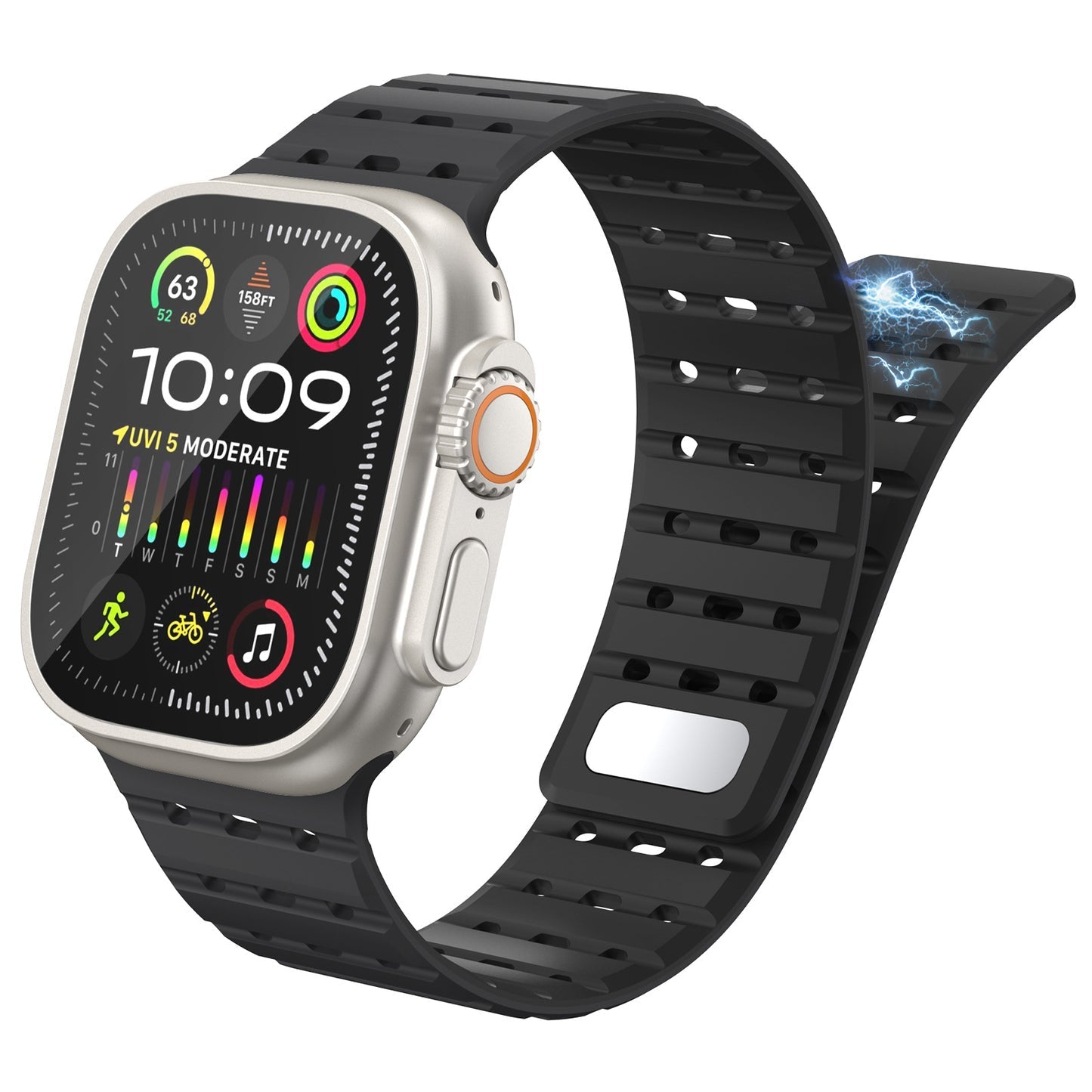 Premium Apple Watch Silicone Strap – Magnetic Closure and Secure Design