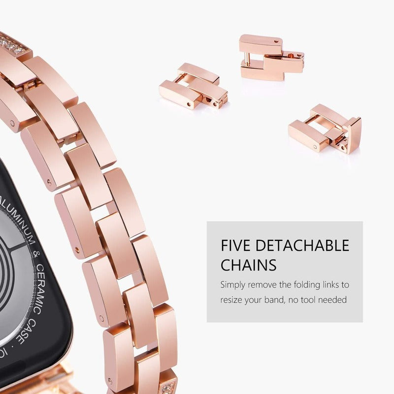 Women’s Crystal Bracelet for Apple Watch – Adjustable Link Band