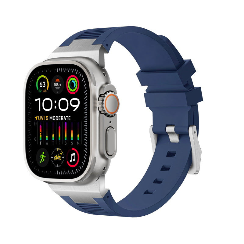 Silicone Apple Watch Band with Metal Connector – Secure Fit