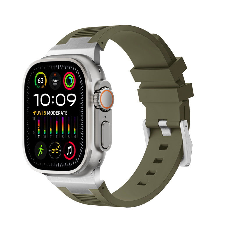 Silicone Apple Watch Band with Metal Connector – Secure Fit