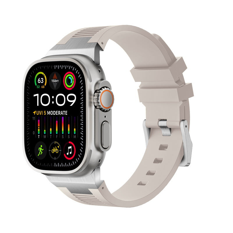Silicone Apple Watch Band with Metal Connector – Secure Fit