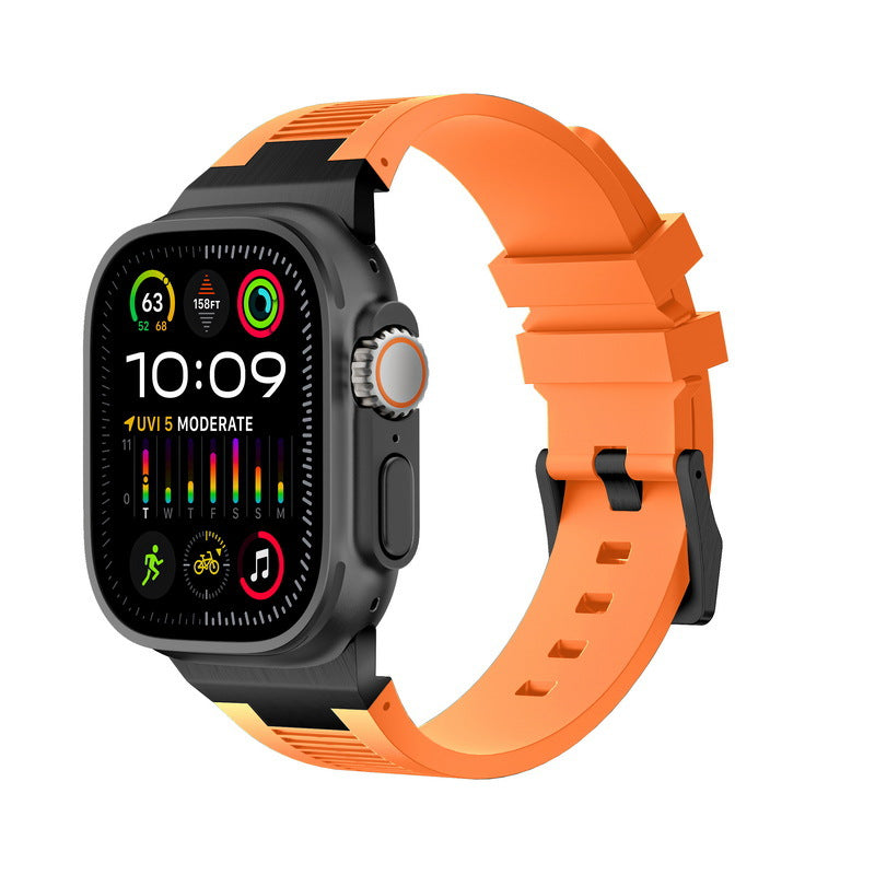 Silicone Apple Watch Band with Metal Connector – Secure Fit