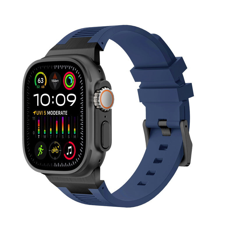 Silicone Apple Watch Band with Metal Connector – Secure Fit