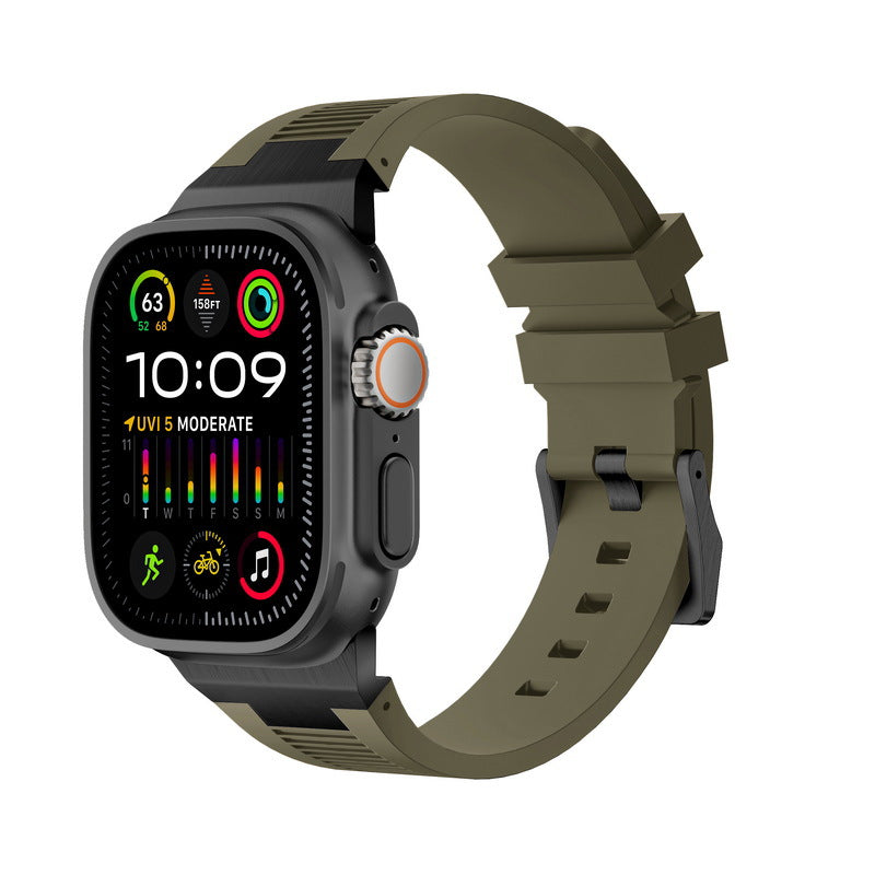 Silicone Apple Watch Band with Metal Connector – Secure Fit