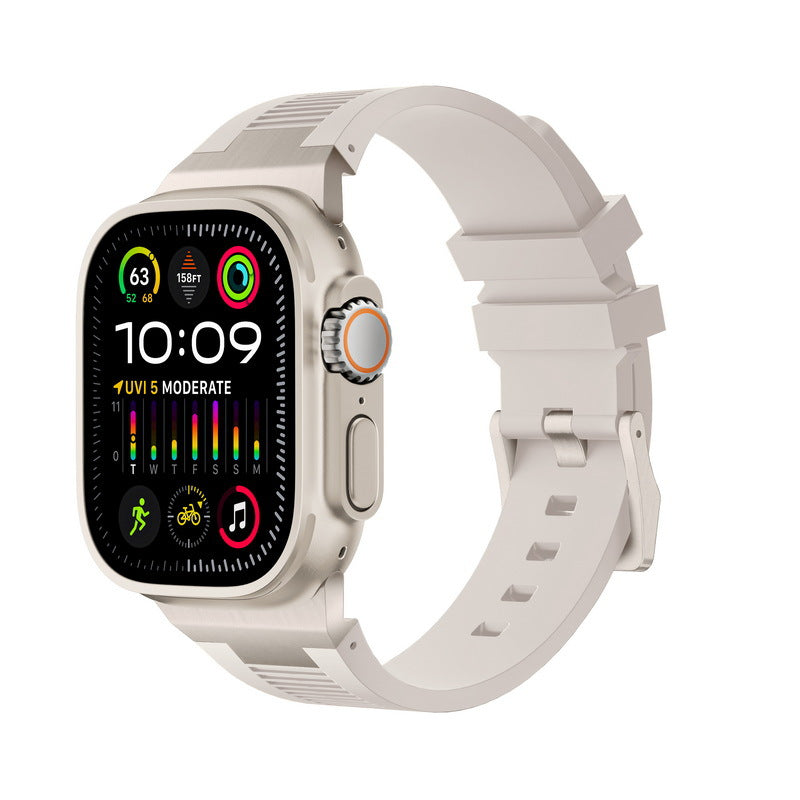 Silicone Apple Watch Band with Metal Connector – Secure Fit
