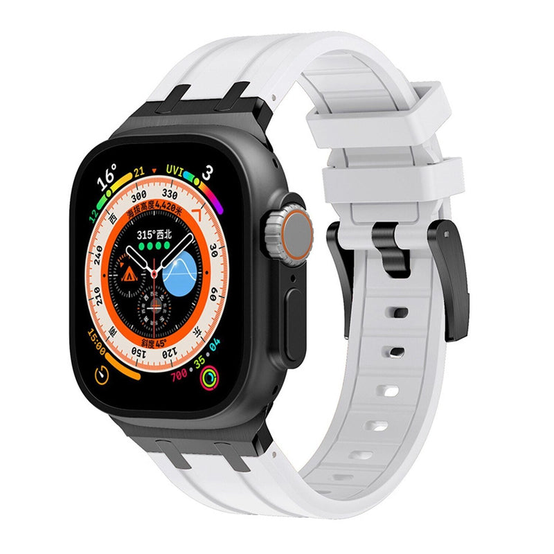 Premium Silicone Apple Watch Band – Titanium Adapter and Secure Fit