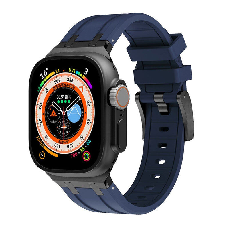 Premium Silicone Apple Watch Band – Titanium Adapter and Secure Fit