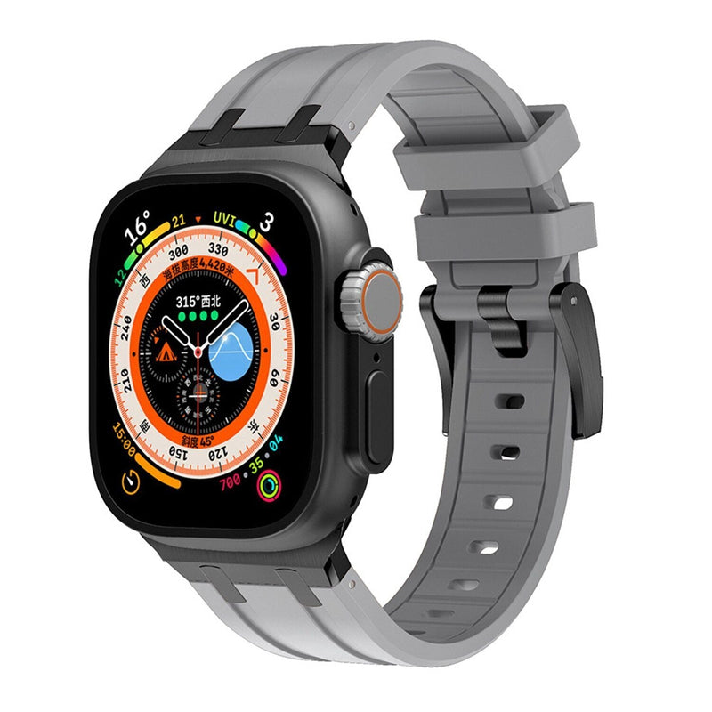 Premium Silicone Apple Watch Band – Titanium Adapter and Secure Fit